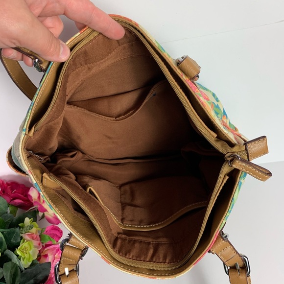 Caribbean Joe Island Supply Company Floral Printed Canvas Vacation Cruise Tote - Picture 6 of 8